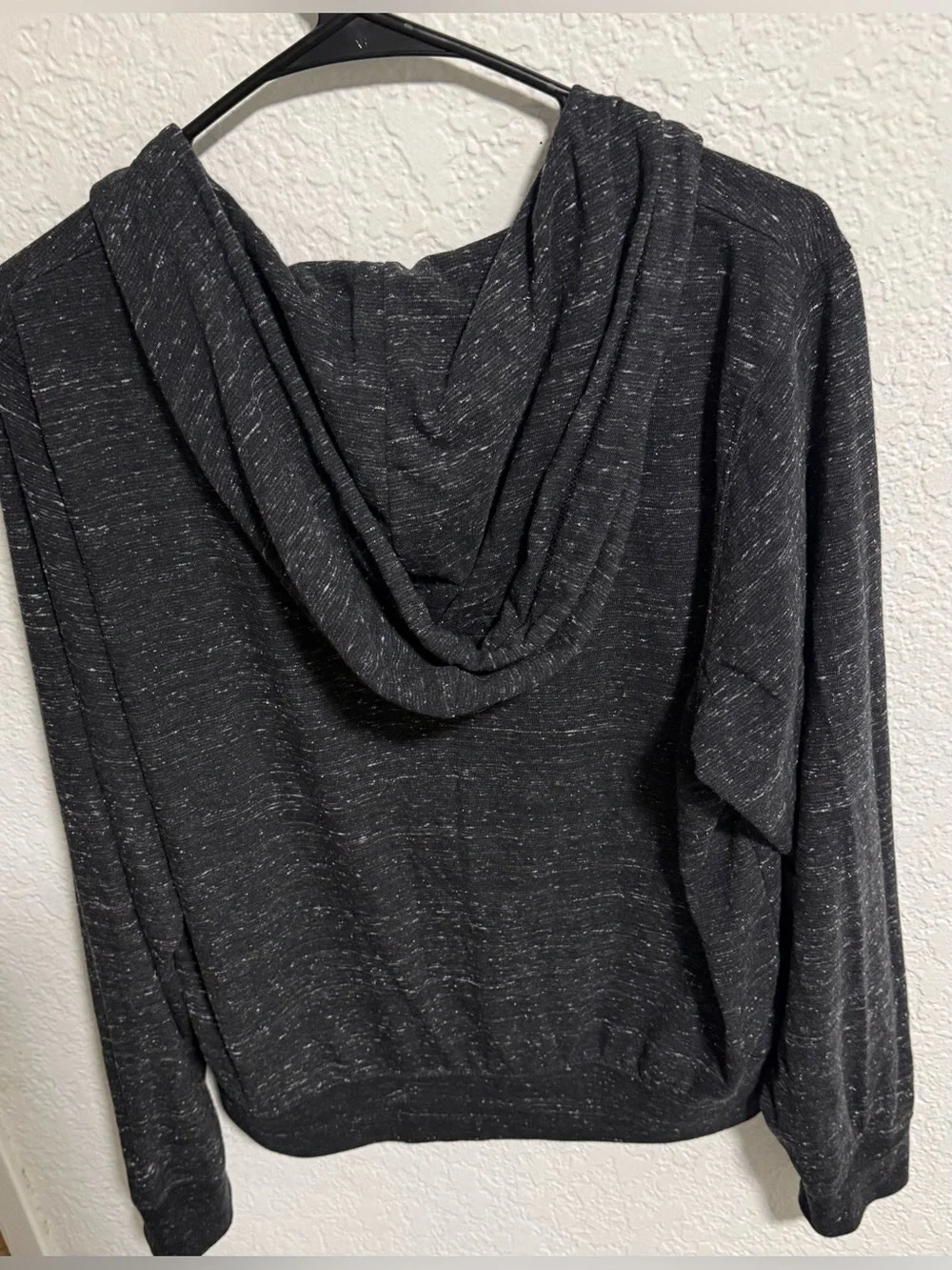 Nike Black Speckled Zip Hoodie with Drawstrings For Women Size M